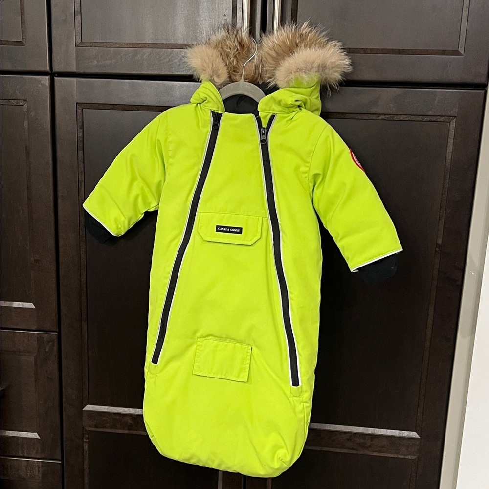 Canada Goose Lime Green baby bunting bad Snowsuit